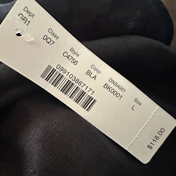 NWT J.Crew 100% linen black maxi halter minimalist dress size large NEW - Picture 6 of 6